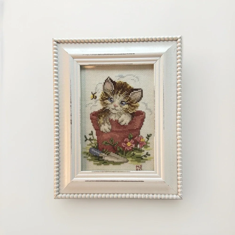 Curious Kitten Cross Stitch Adorable Kitty 10